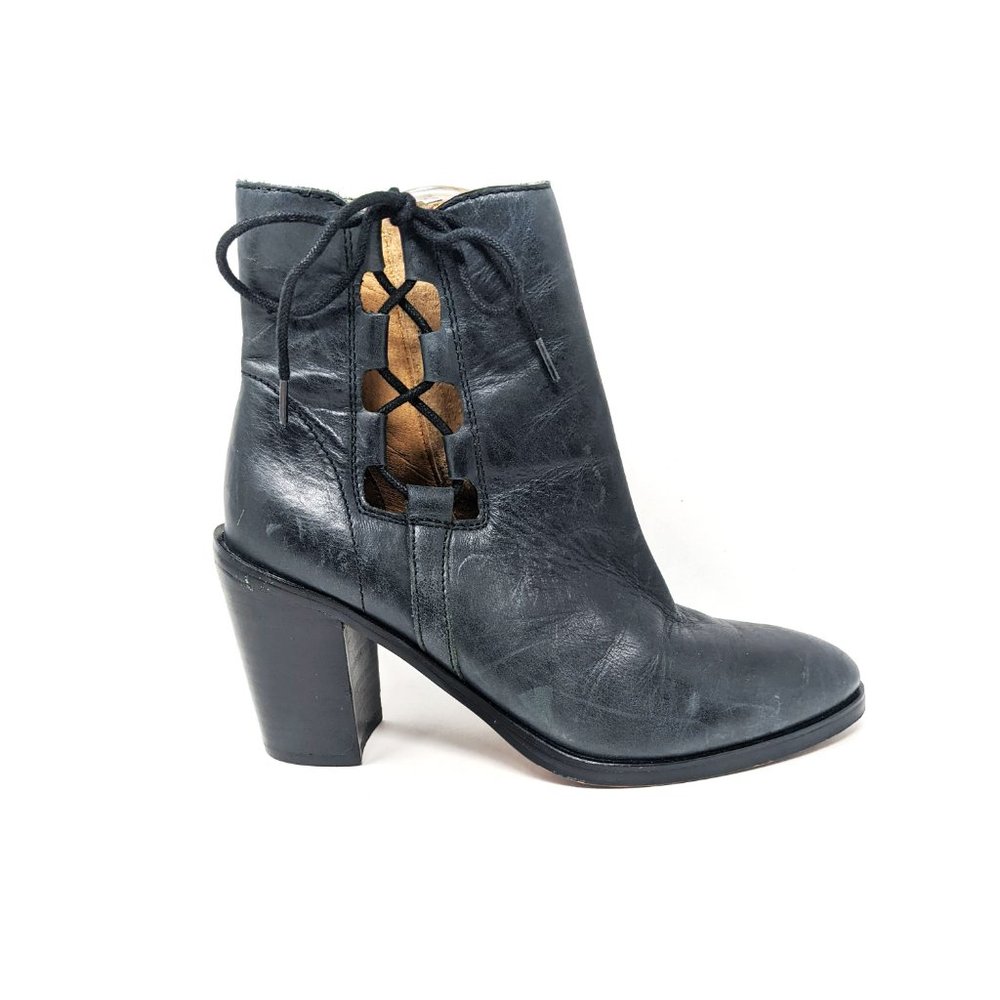 Latigo Black Ankle Boots with Cutout Design
